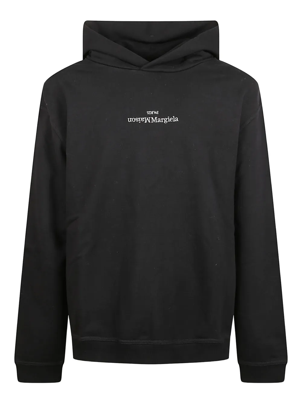 Maison Margiela logo-embroidered hoodie - Black