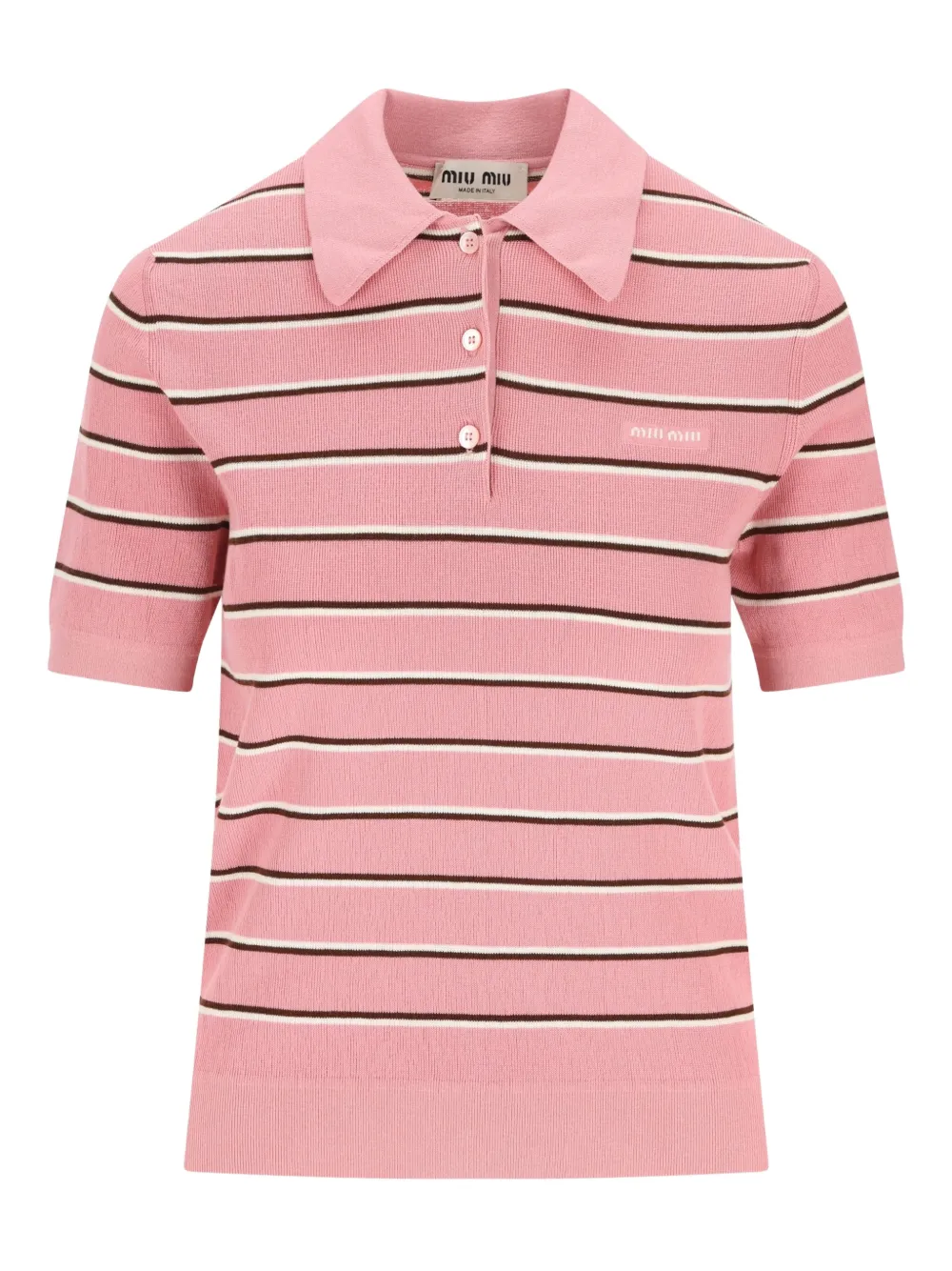 Miu Miu striped-pattern polo top - Rosa