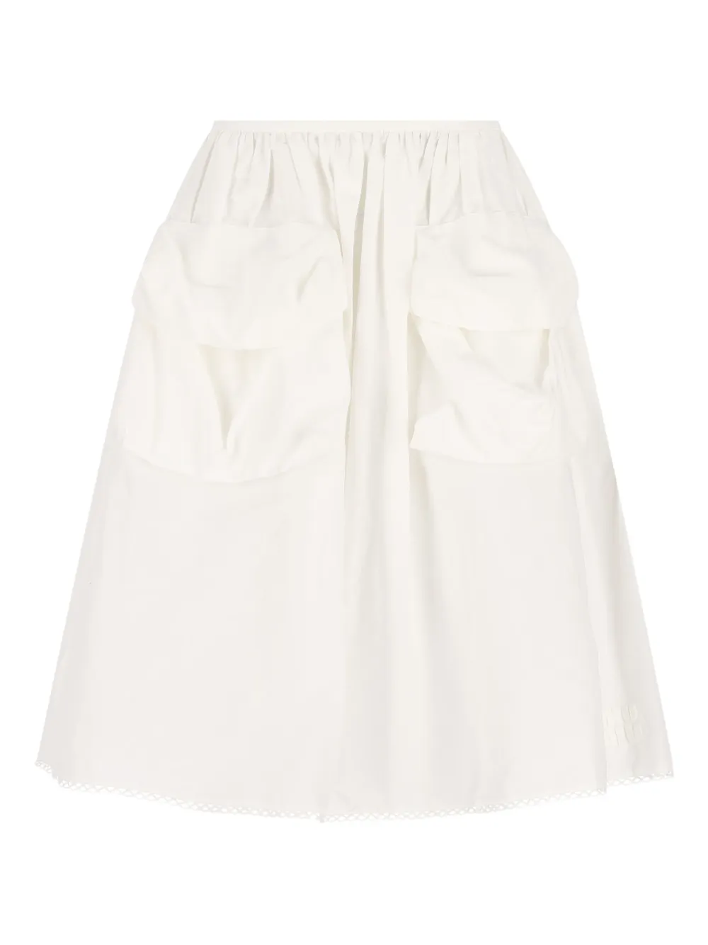 Miu Miu Midi-rok met klepzak - Wit