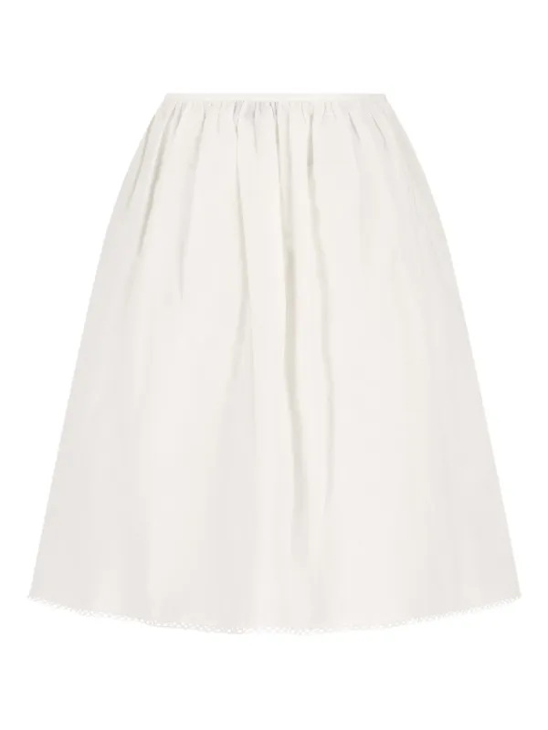 Miu Miu Flap-pocket Midi Skirt in White