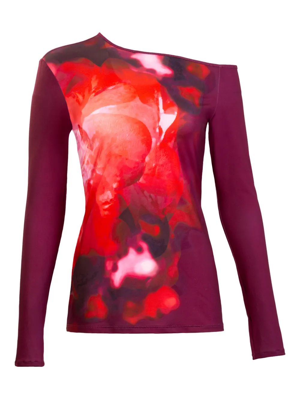 Silvia Tcherassi Sabra one-shoulder floral blouse - Rosso