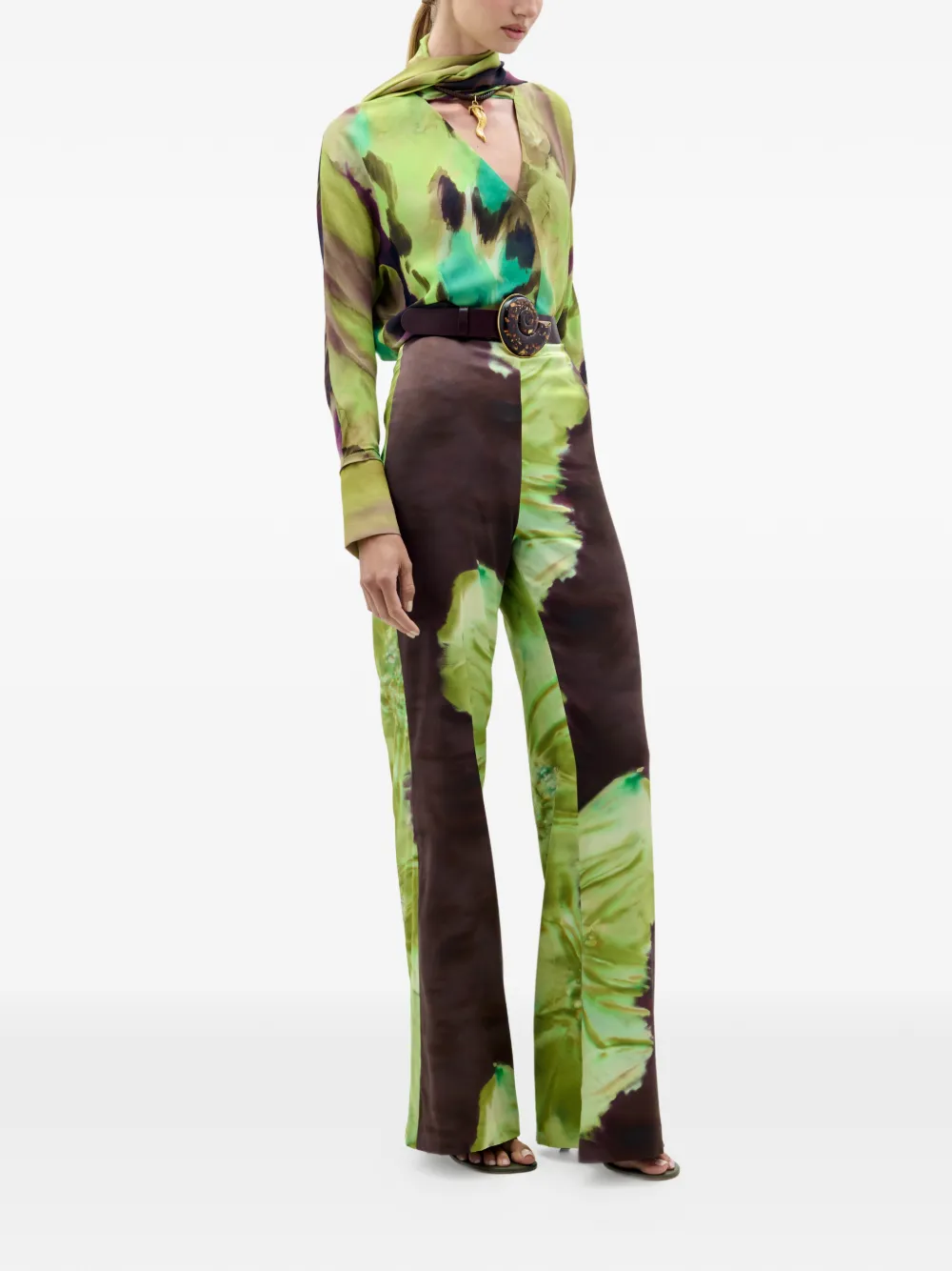 Silvia Tcherassi Andie floral trousers - Bruin