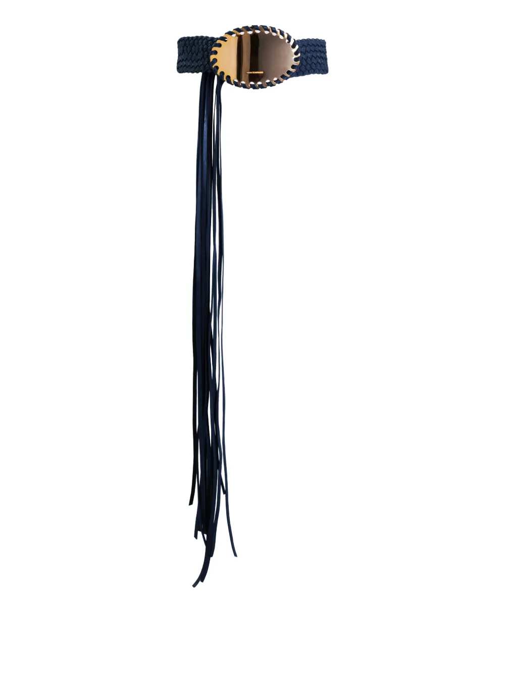 Silvia Tcherassi Kai fringed buckle leather belt - Blu