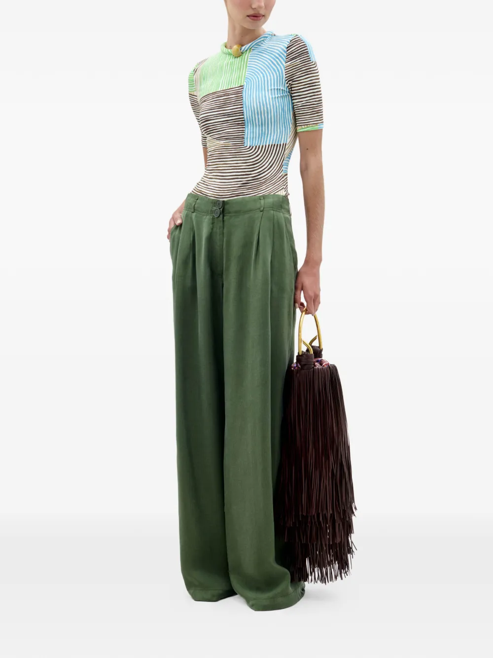 Silvia Tcherassi Opal pleated trousers - Groen