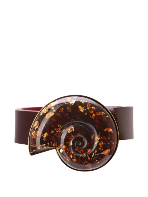 Silvia Tcherassi Nautilus shell-detail leather belt
