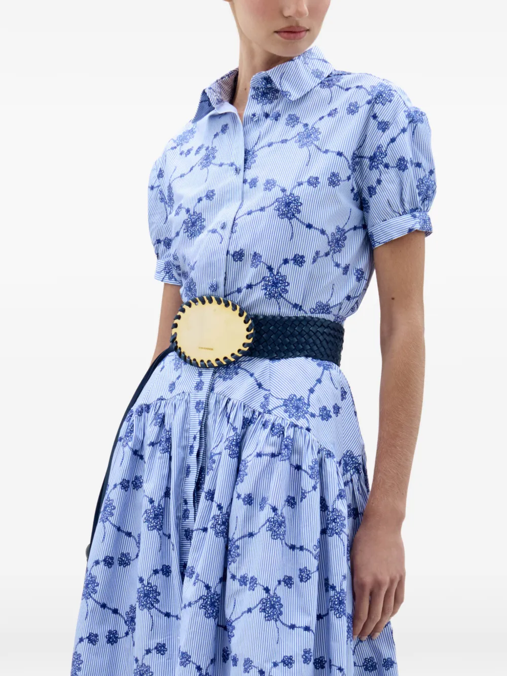 Silvia Tcherassi Ileana embroidered-floral blouse - Blauw