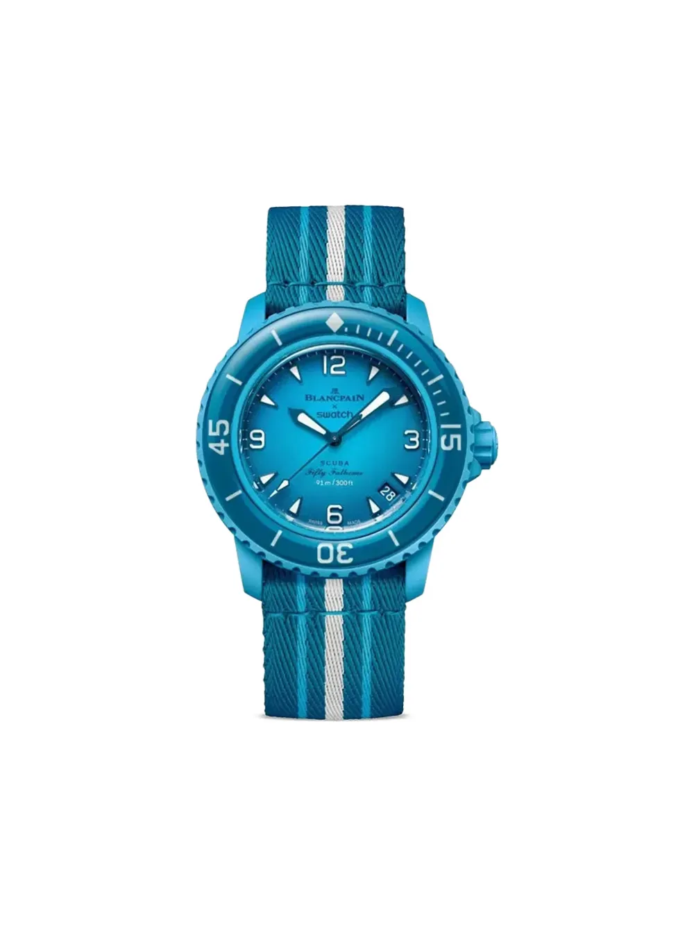 Swatch Vintage x Blancpain Scuba Fifty Fathoms 42.3mm watch - Blu
