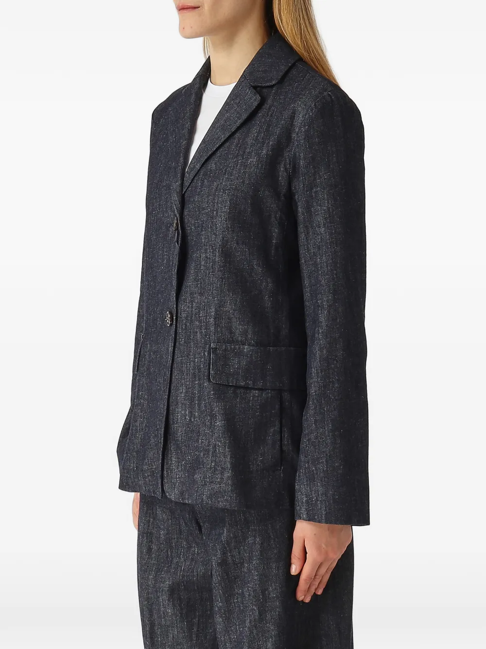 'S Max Mara Blazer met gekerfde revers en zak Blauw