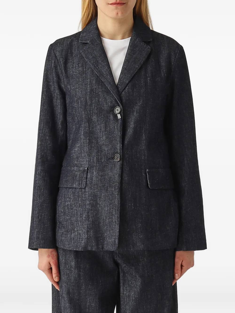 'S Max Mara Blazer con revers classici e tasca - Blu