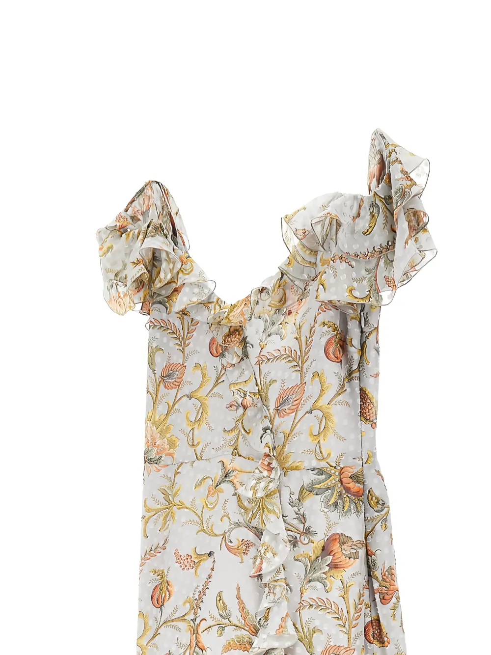 ETRO ruffled floral maxi dress - Grijs
