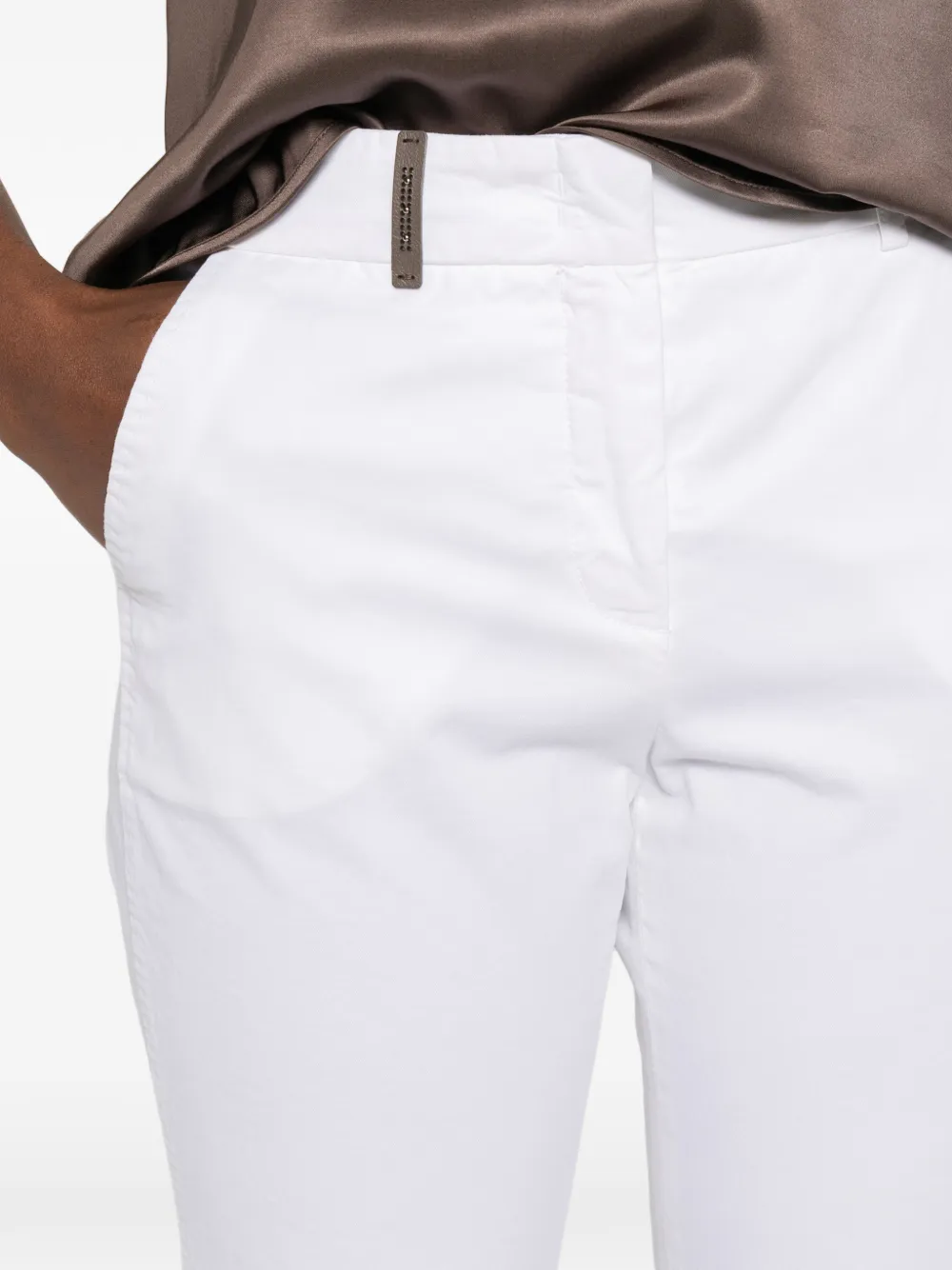 Peserico Broek met riemlussen Wit