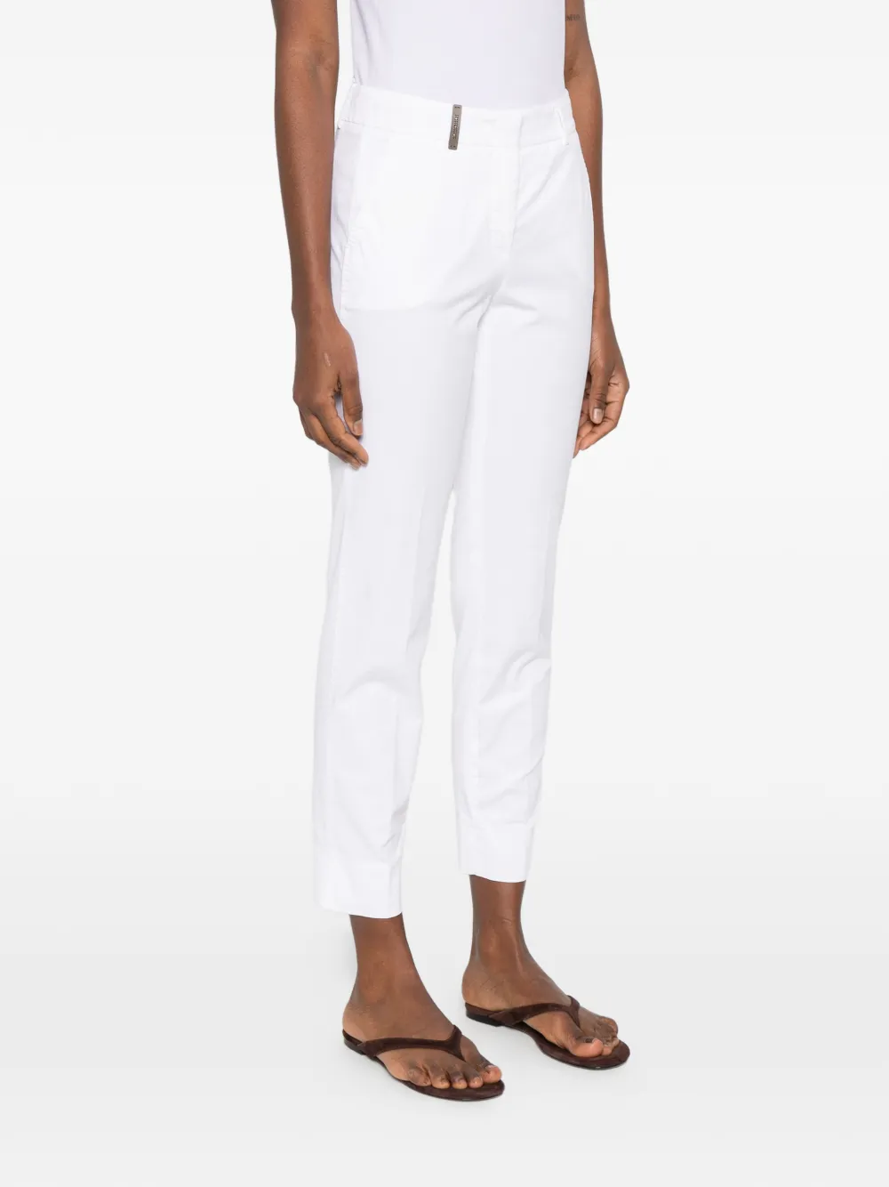 Peserico Broek met riemlussen Wit