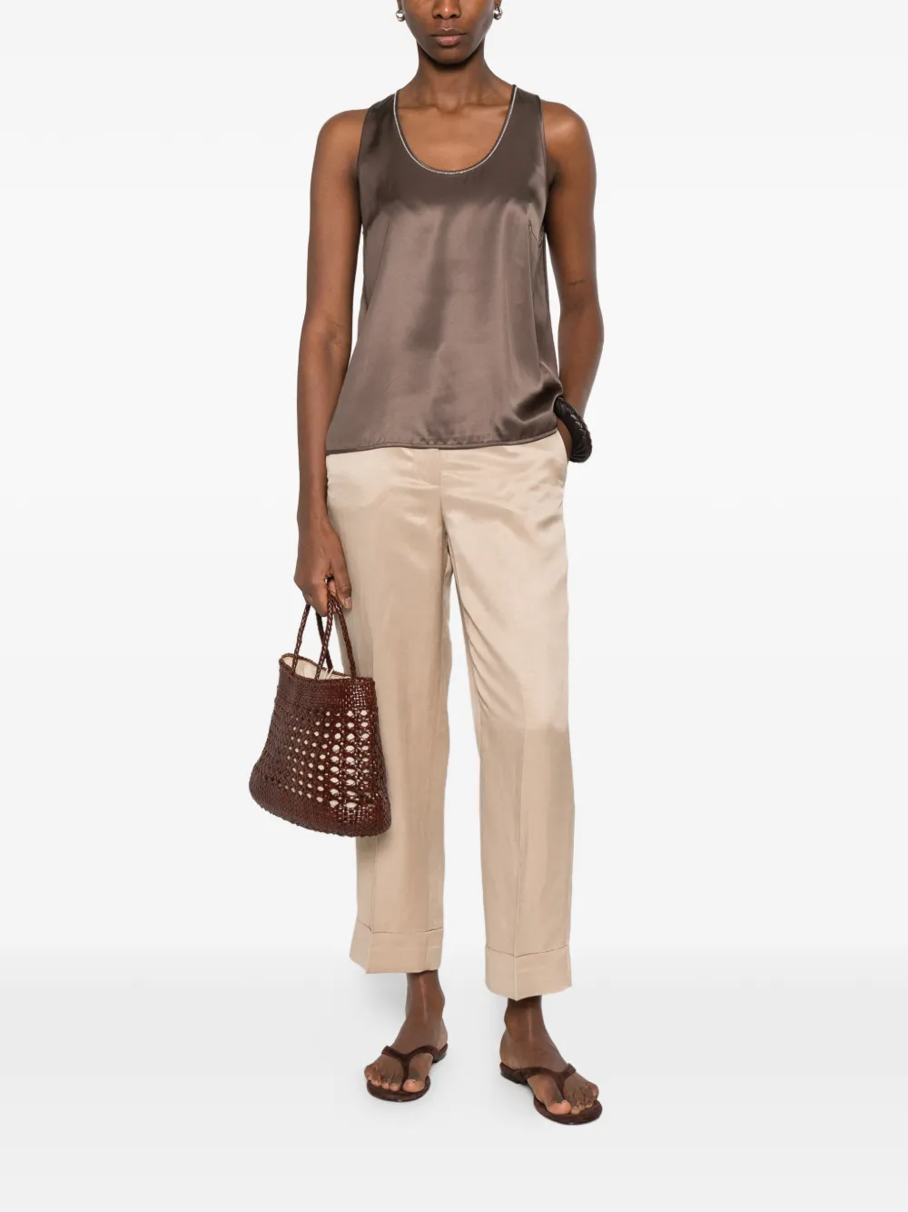 Peserico Broek met cuffs Beige
