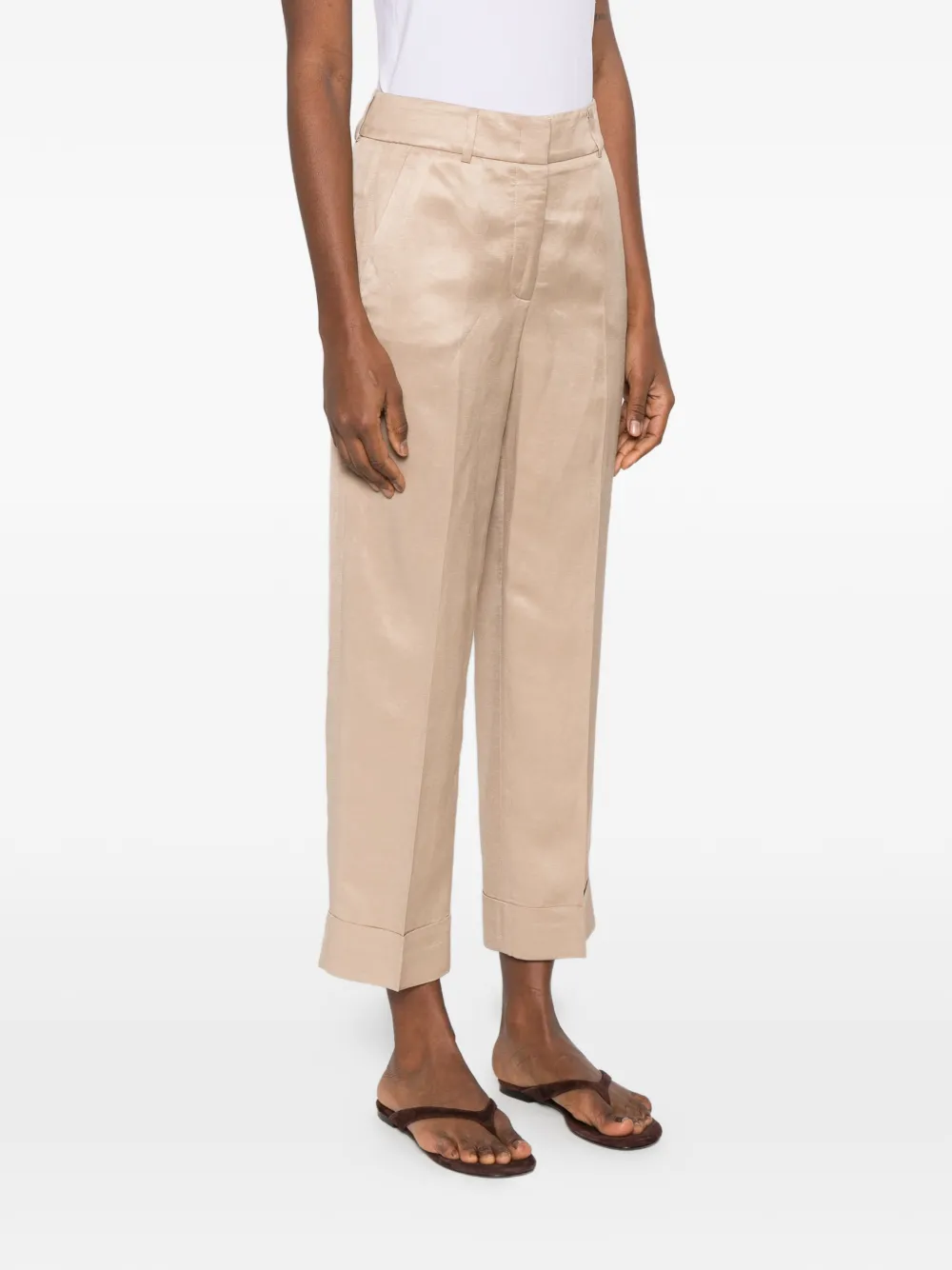 Peserico Broek met cuffs Beige