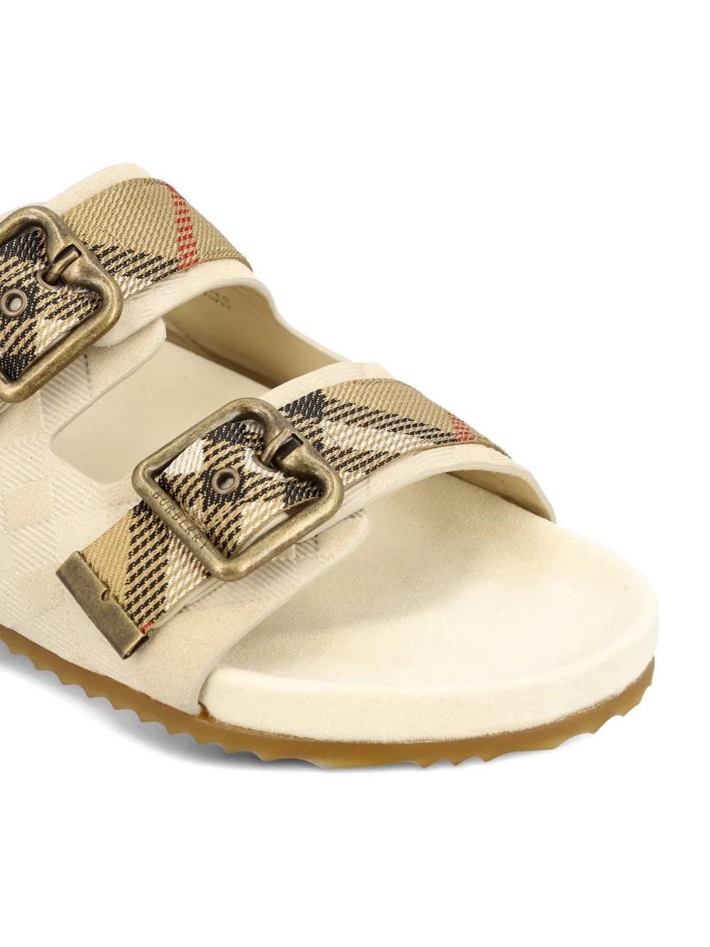 Burberry Geruite sandalen met gesp Beige