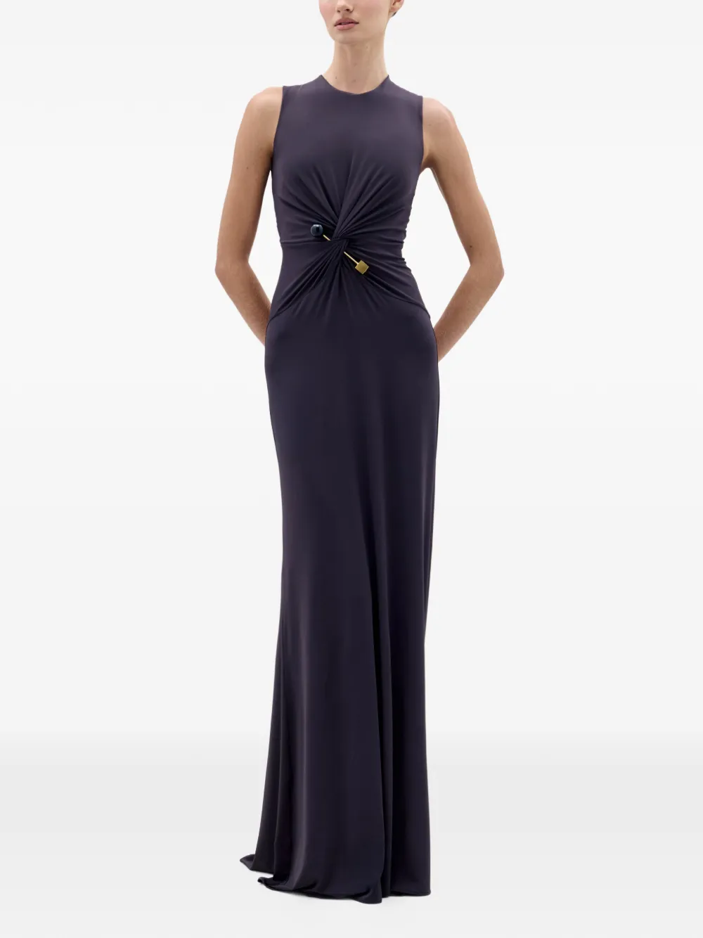 Silvia Tcherassi Nala twisted-knot maxi dress - Zwart