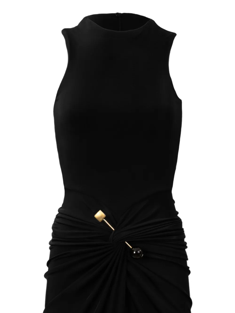 Silvia Tcherassi Len pin-embellished ruched maxi dress - Zwart