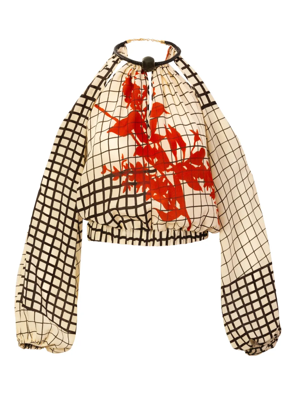 Silvia Tcherassi Elke Floral Blouse In Neutral