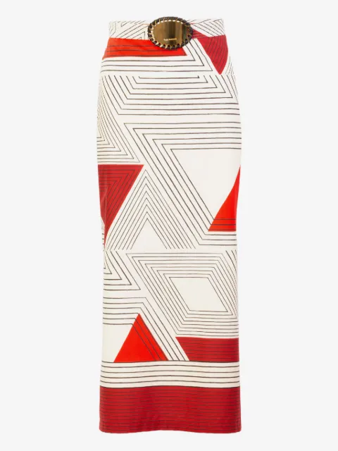 Silvia Tcherassi Atira geometric midi skirt