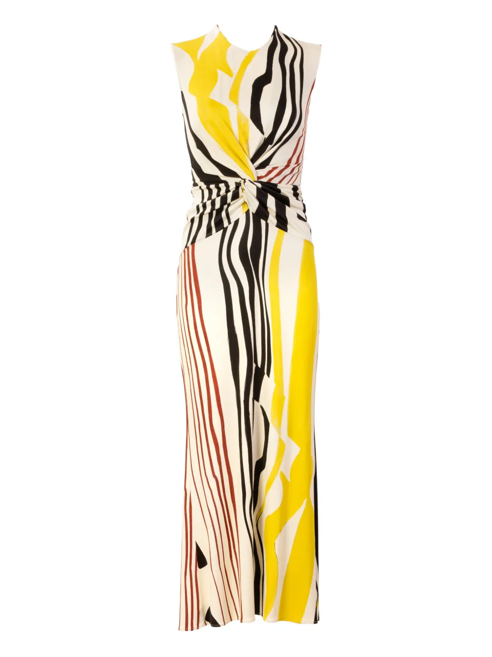 Silvia Tcherassi Luna striped-detail knotted midi dress - Bianco