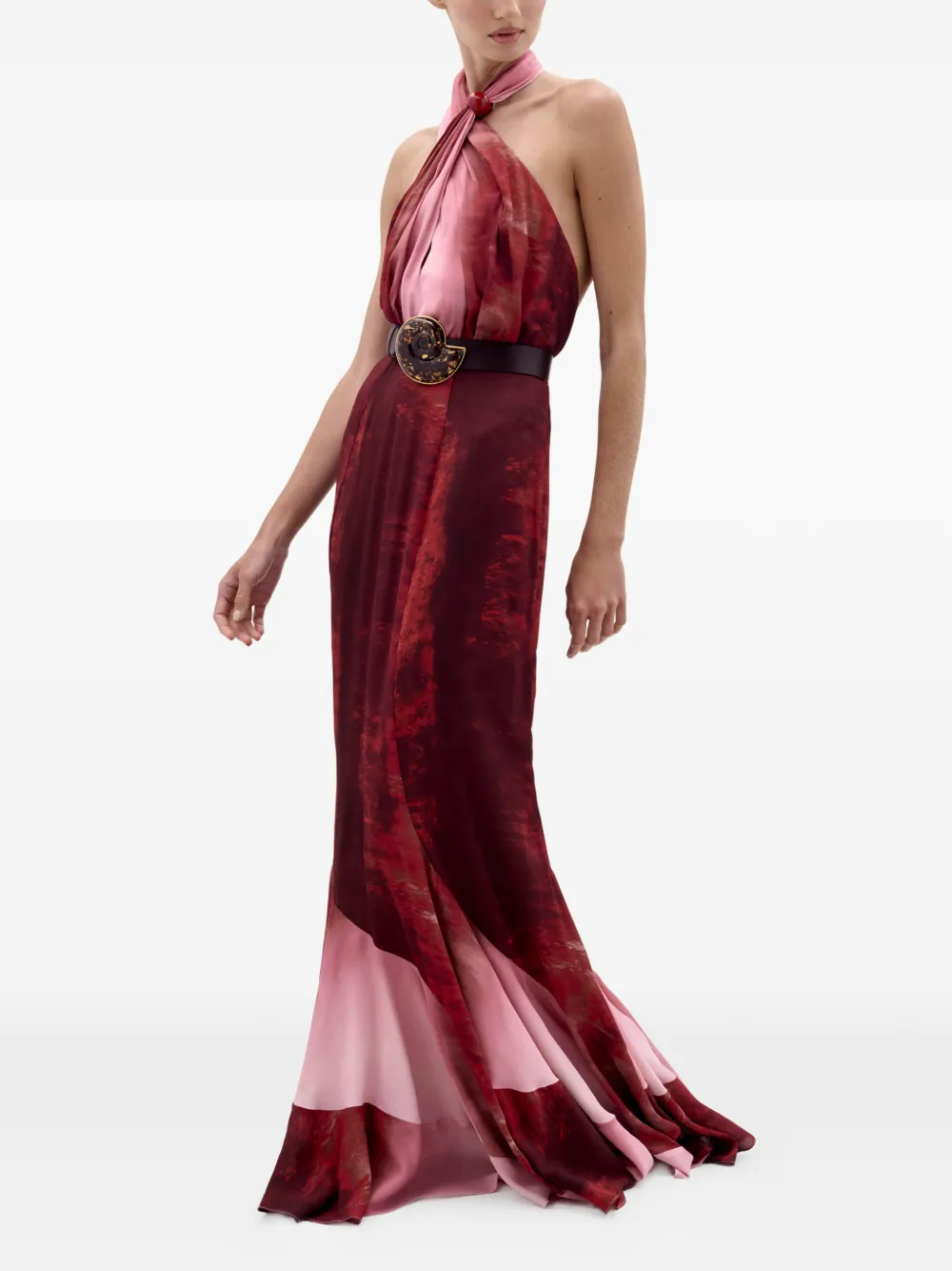 Silvia Tcherassi Raisa halterneck belted maxi dress - Rood