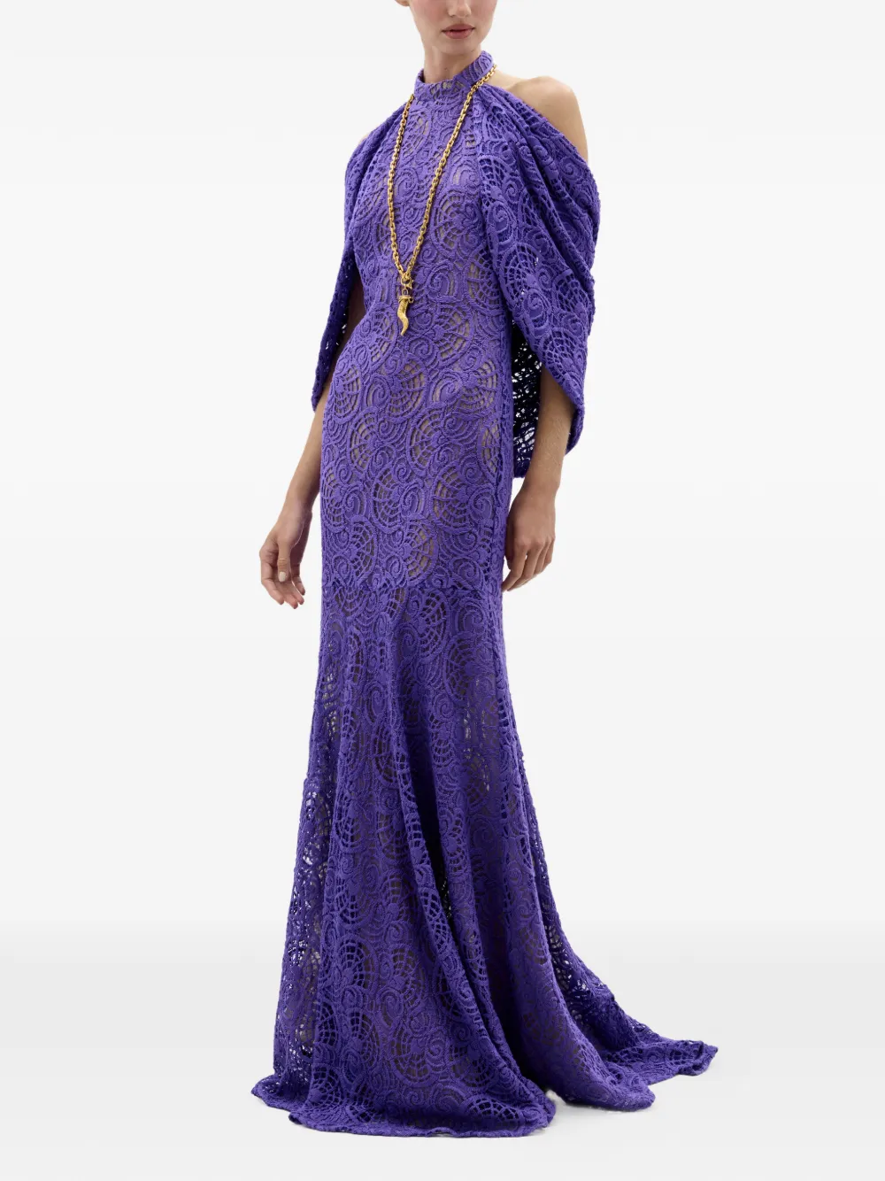 Silvia Tcherassi Salvina lace maxi dress - Paars