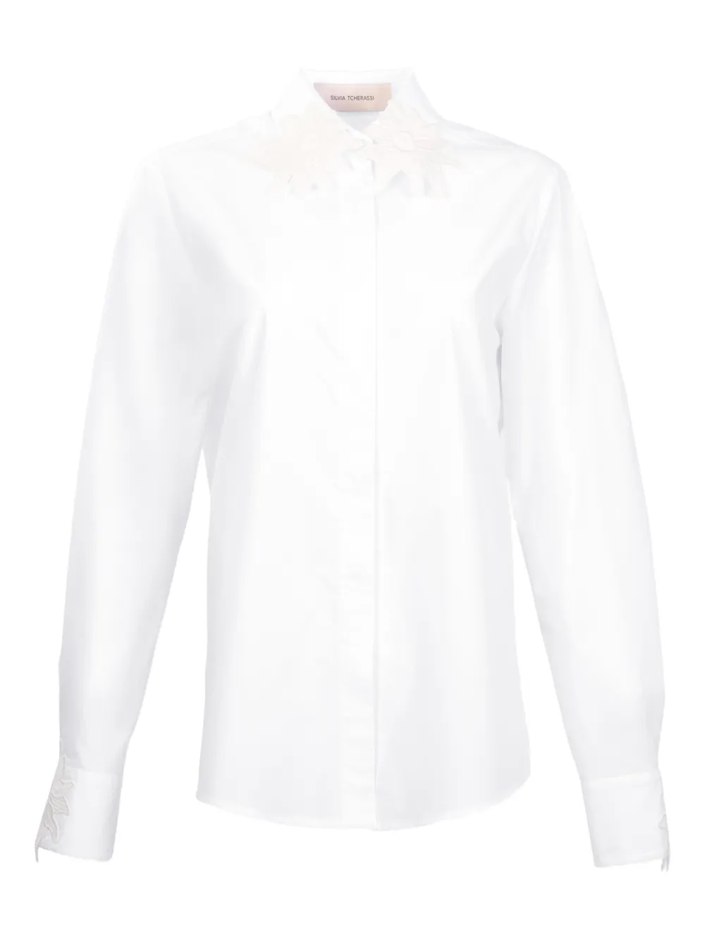Silvia Tcherassi Naroa floral-detail shirt - Weiß