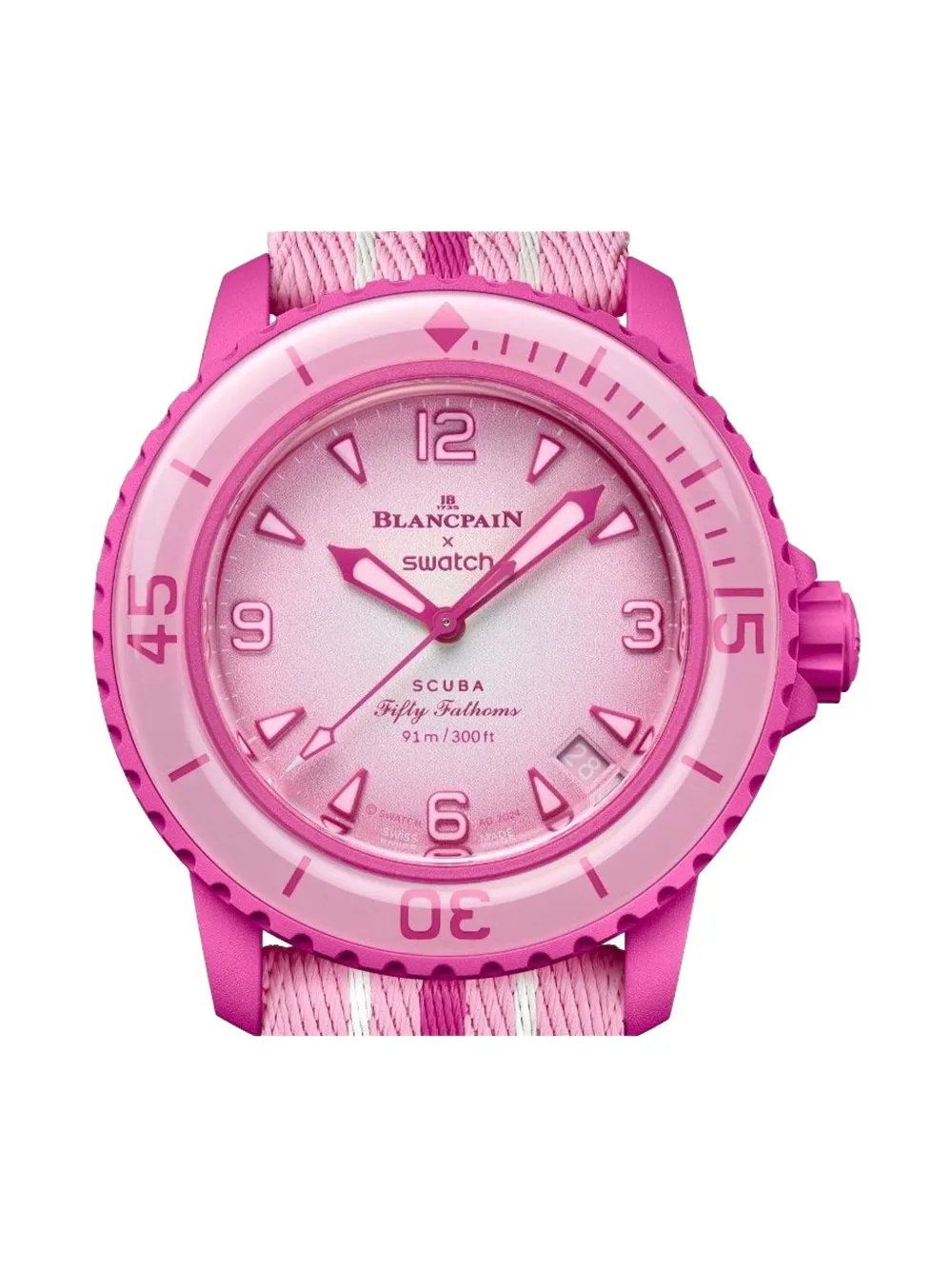 Swatch Vintage x Blancpain Pink Ocean 42.3mm watch - Roze