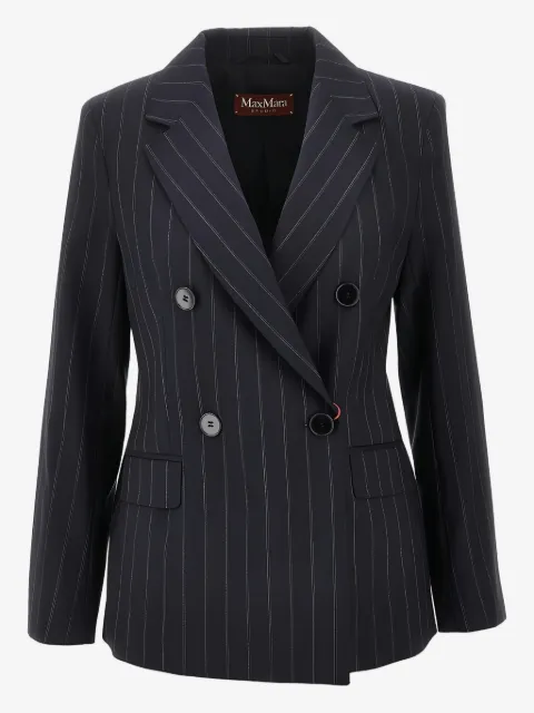 Max Mara blazer croisé à fines rayures