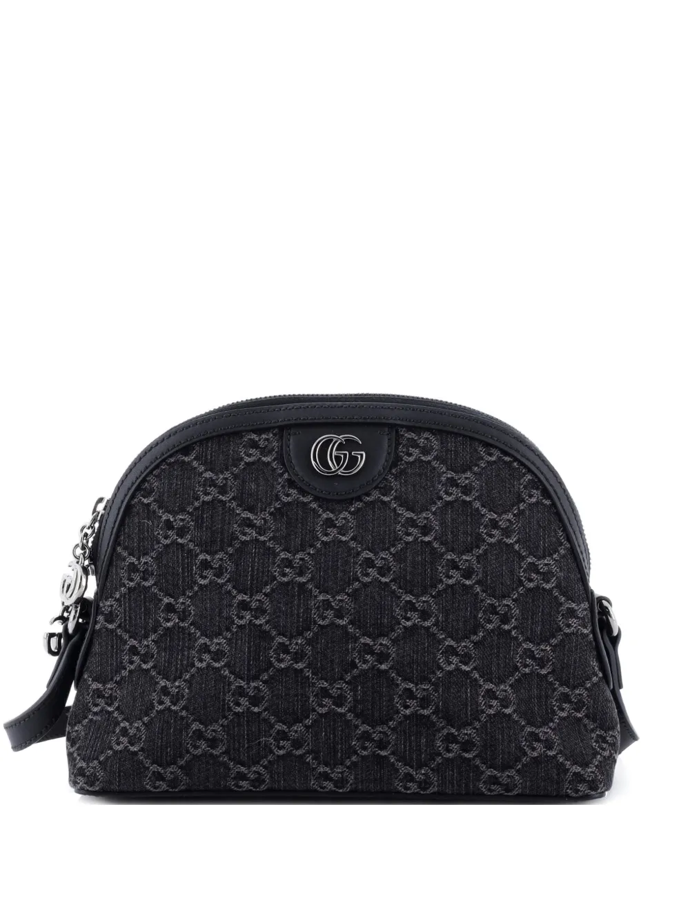 Gucci Pre-Owned Borsa a spalla Ophidia Dome GG piccola in denim - Nero