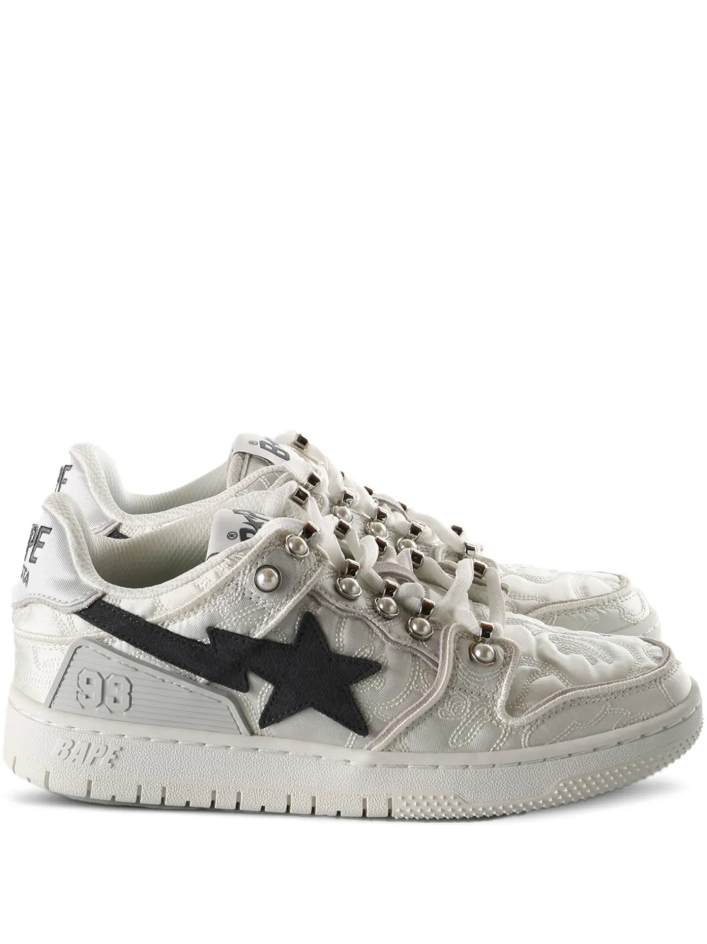 A BATHING APE Sneakers met sterren studs Wit