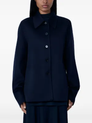 Jil Sander ウールギャバジン トレンチコート | ブルー | FARFETCH JP