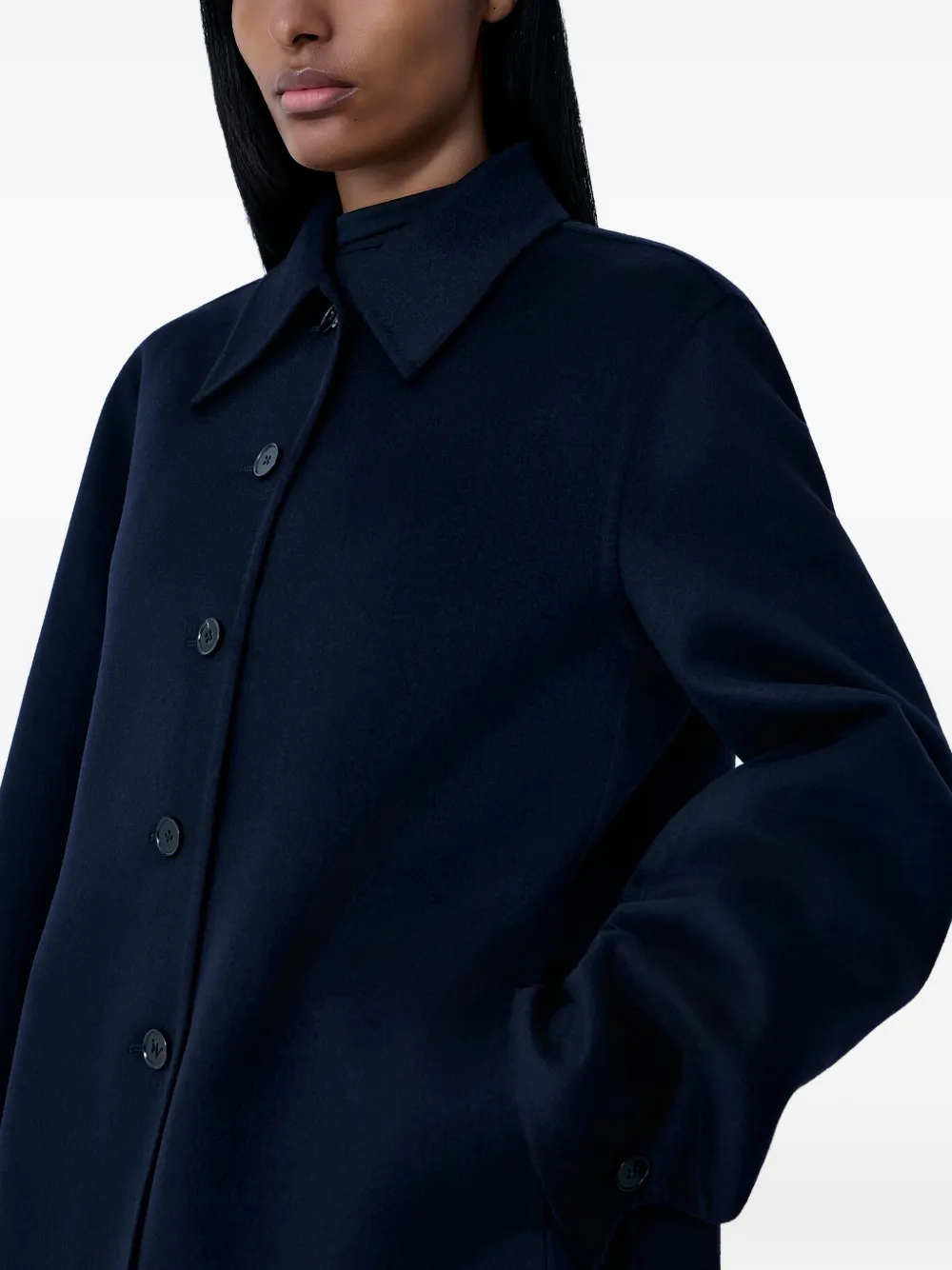Jil Sander Jas met enkele rij knopen Blauw
