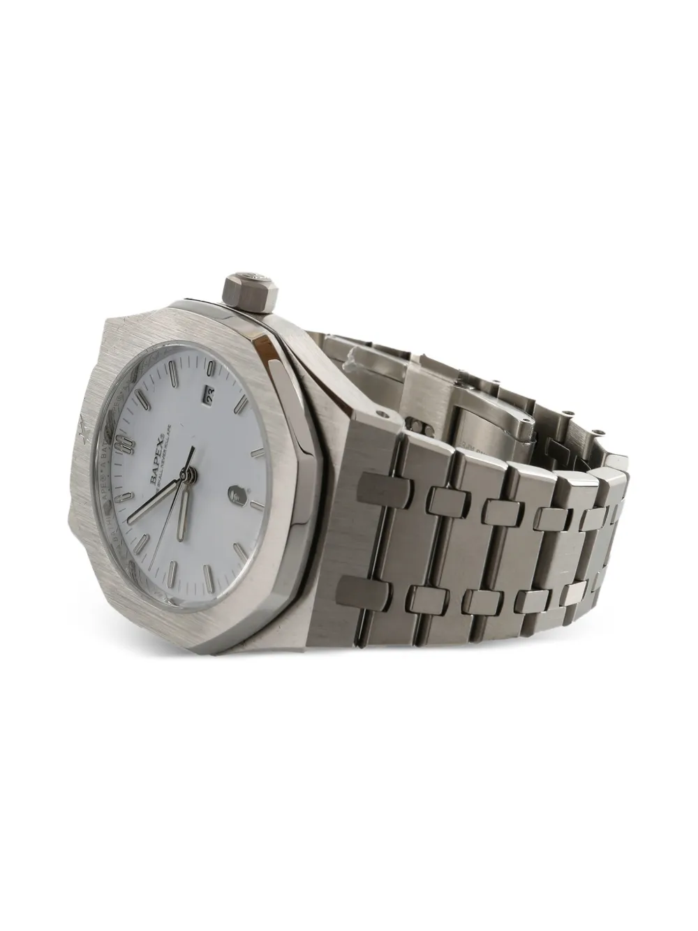 A BATHING APE Silver Tone 40mm Watch - Wit