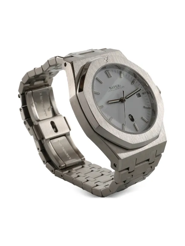 A BATHING APE® シルバートーン 40mm 腕時計 | ホワイト | FARFETCH JP