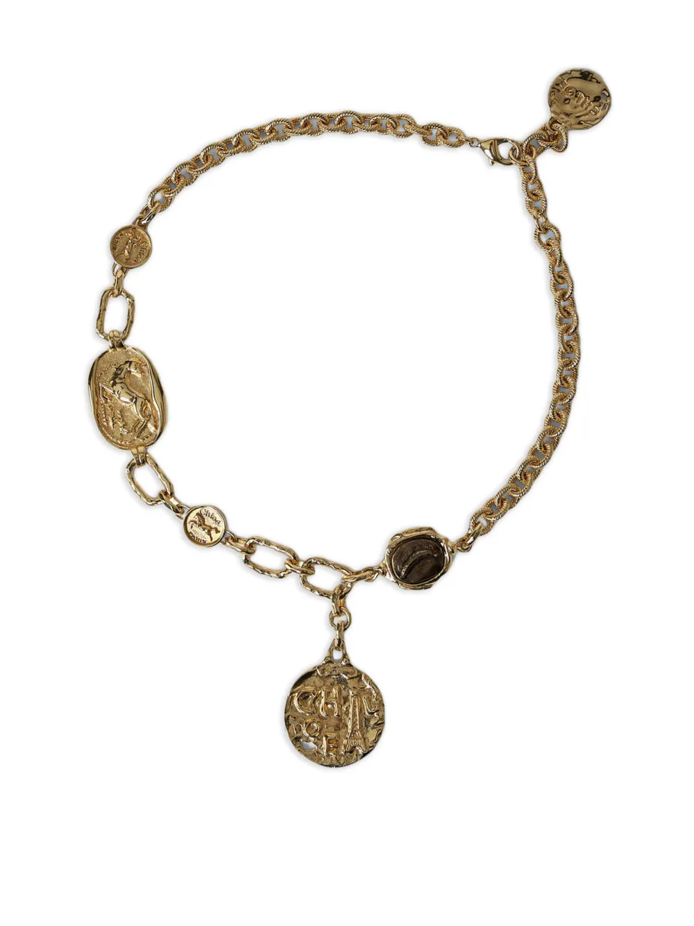 Chloé coin-pendant chain necklace - Oro