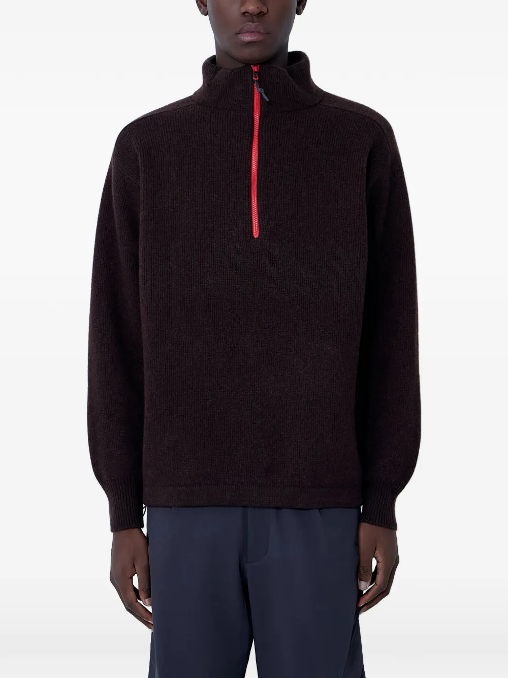 GR10K quarter-zip sweater - Braun