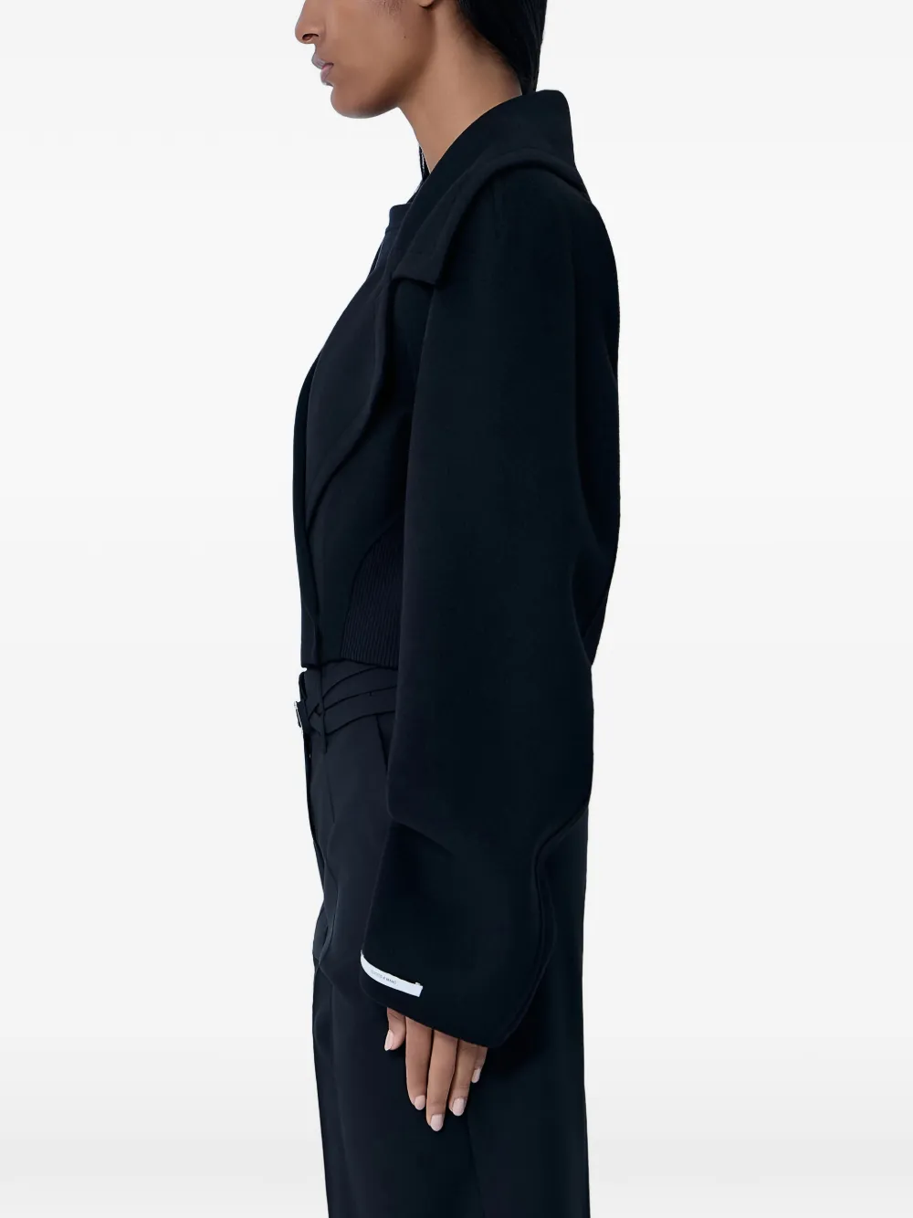 Notched-Lapel Cropped Jacket