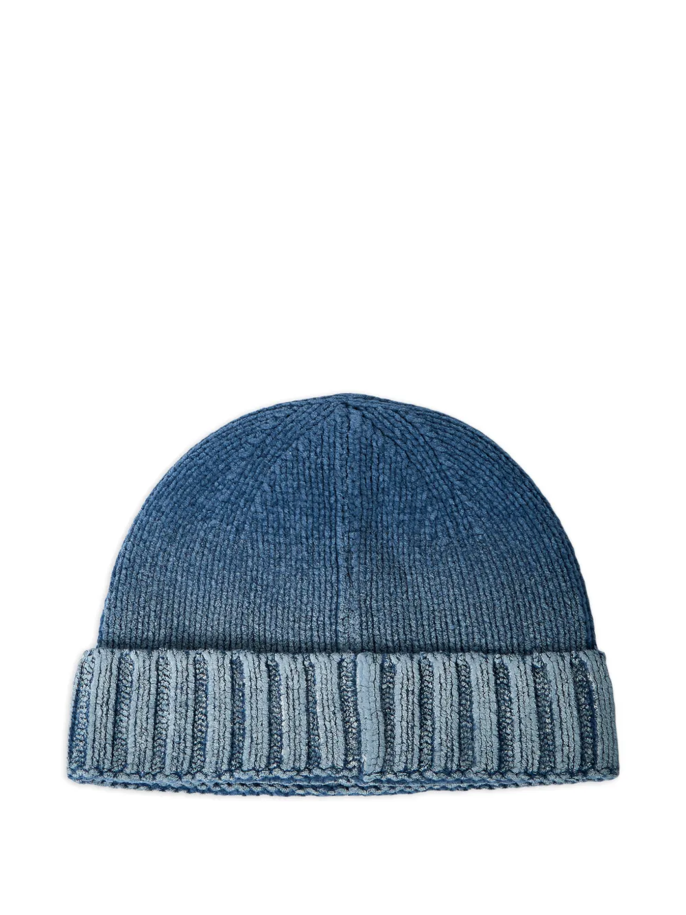 Stone Island ribbed logo-patch beanie hat - Blauw