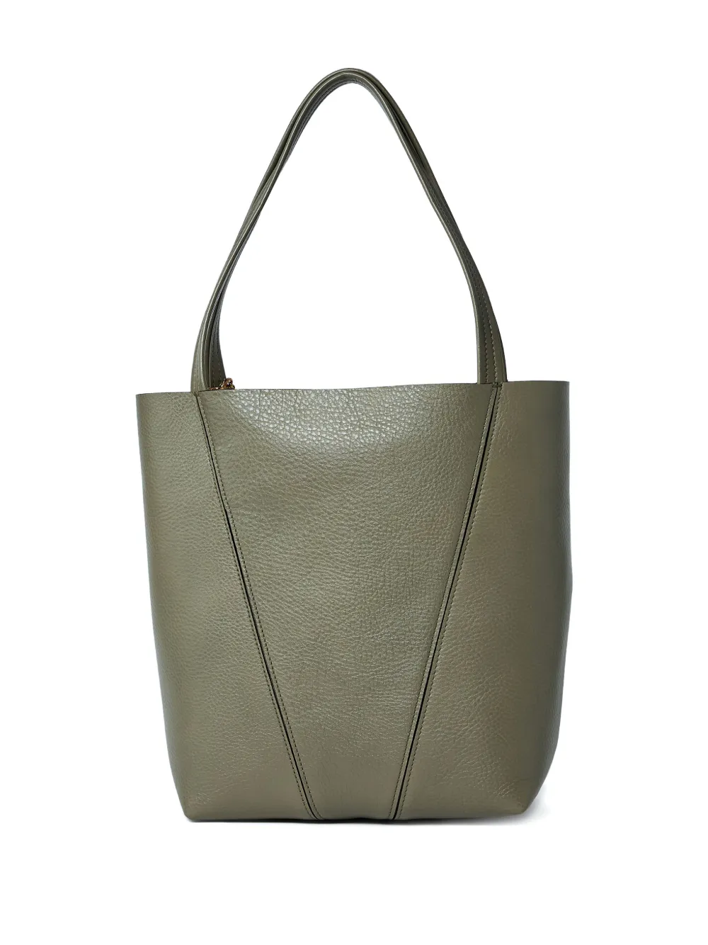 Chlo&eacute; Spin pebble-grain logo tote bag - Groen