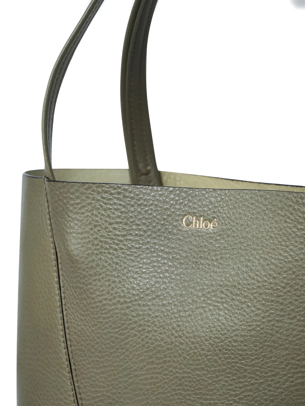 Chloé Spin shopper met bewerkte korrel Groen