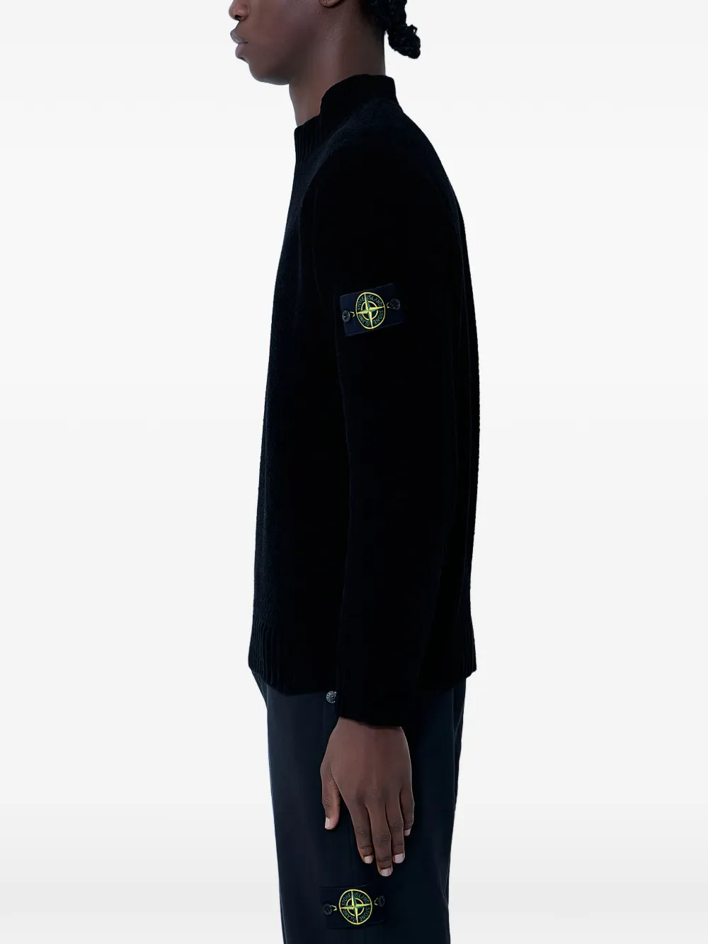 Stone Island signature-patch sweater - Zwart