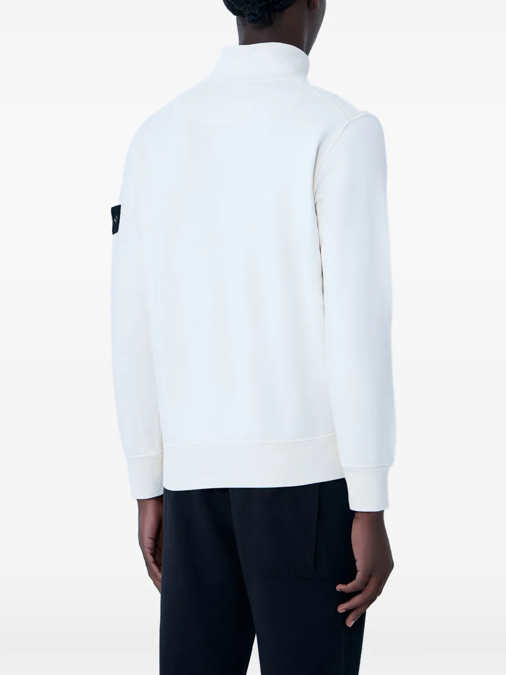 Stone Island Sweater met opstaande kraag en halve rits Beige
