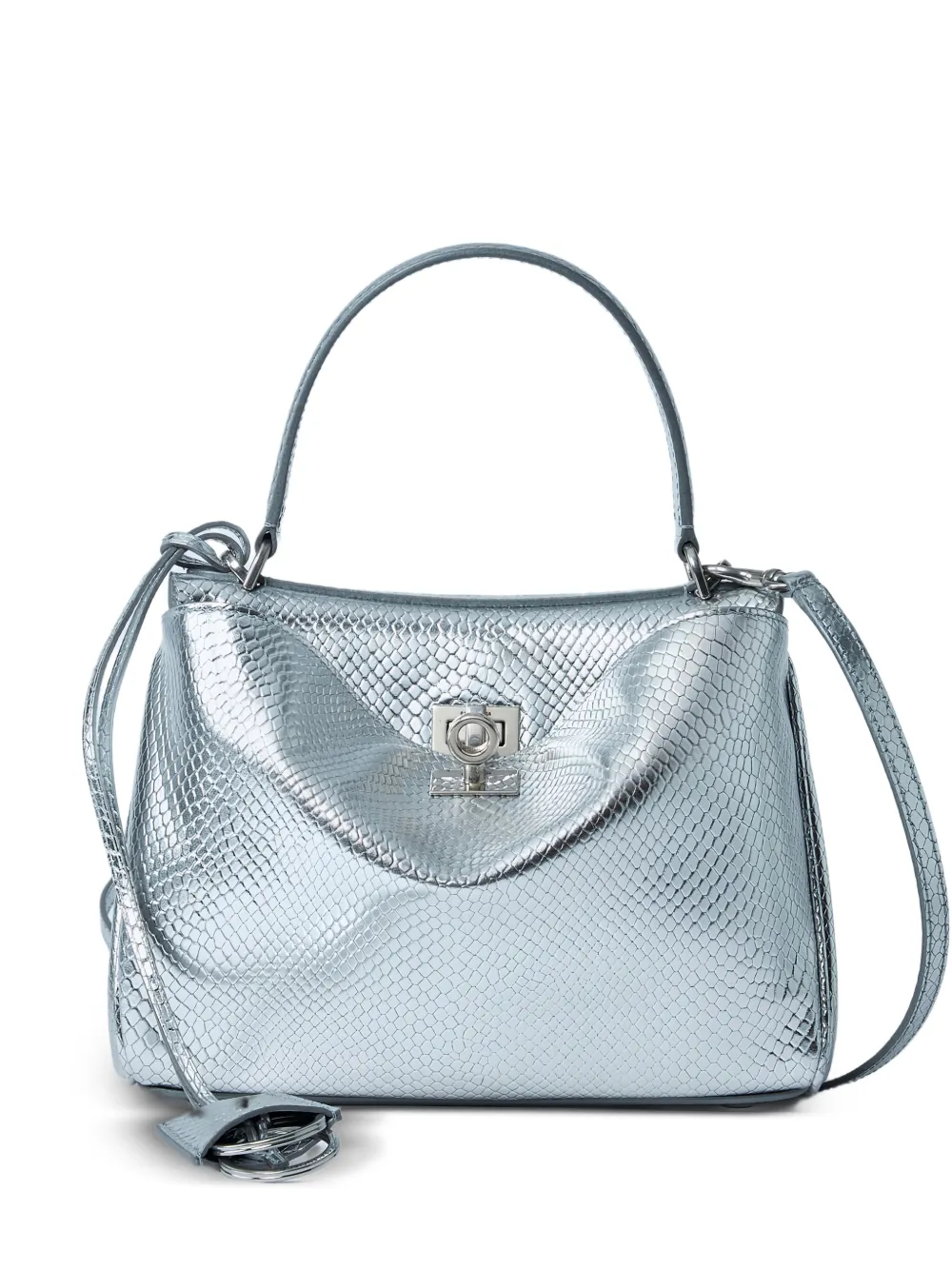 Balenciaga croc-embossed rodeo mini tote bag - Silver