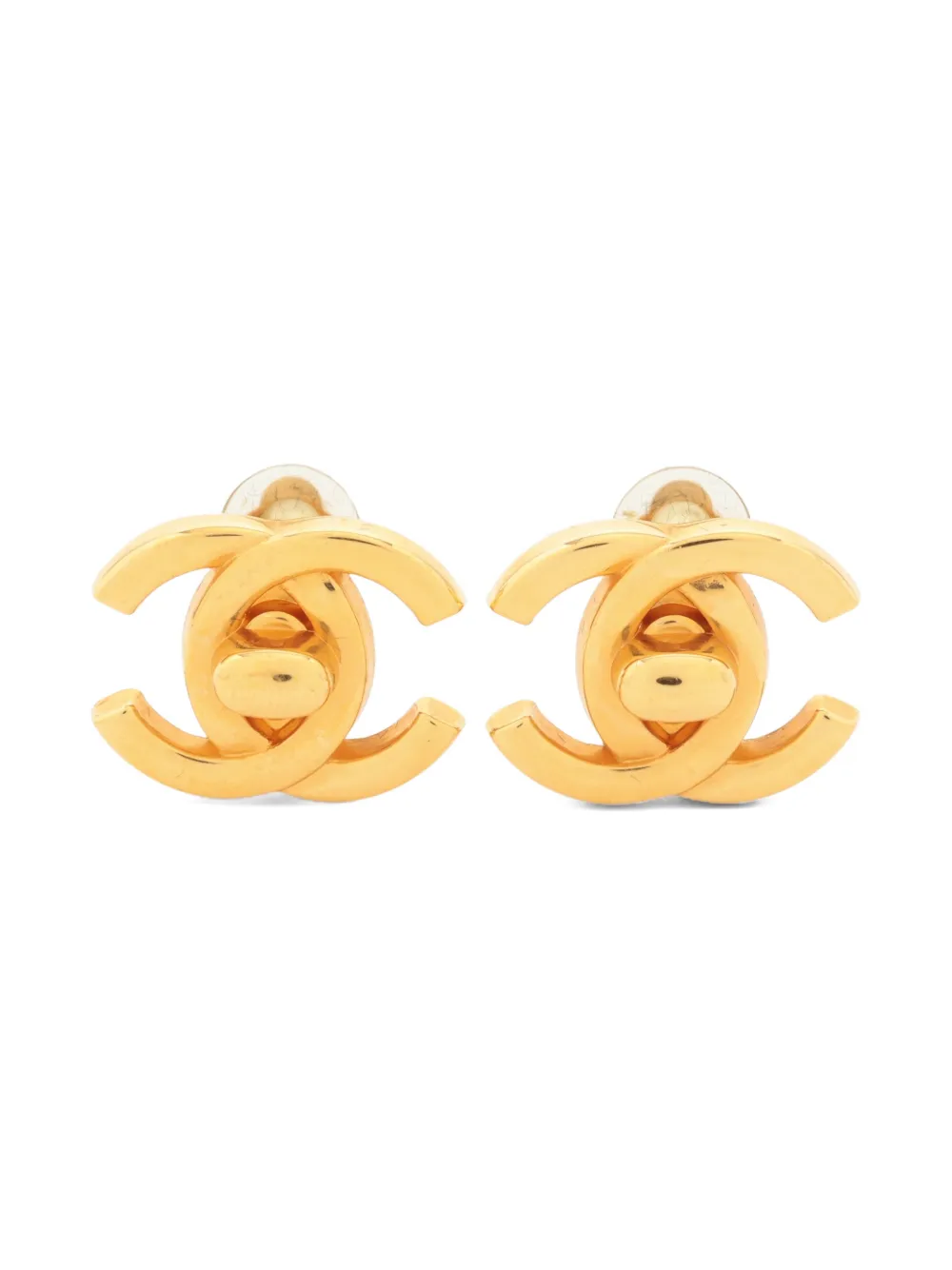 CHANEL Pre-Owned 1997 Mark clip-on earrings - Gold