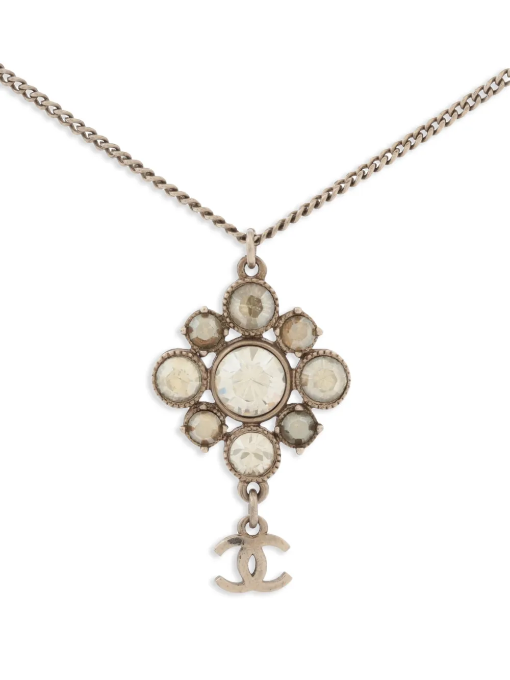 CHANEL Pre-Owned 2010 CC Mark rhinestone necklace - Silber