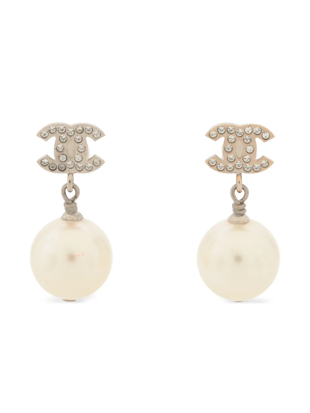 CHANEL Pre-Owned Orecchini pendenti con perle 2022 - Argento