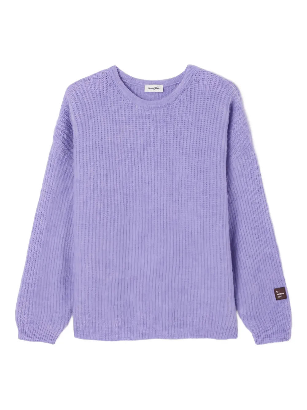 American Vintage East logo-patch crew-neck sweater - Viola