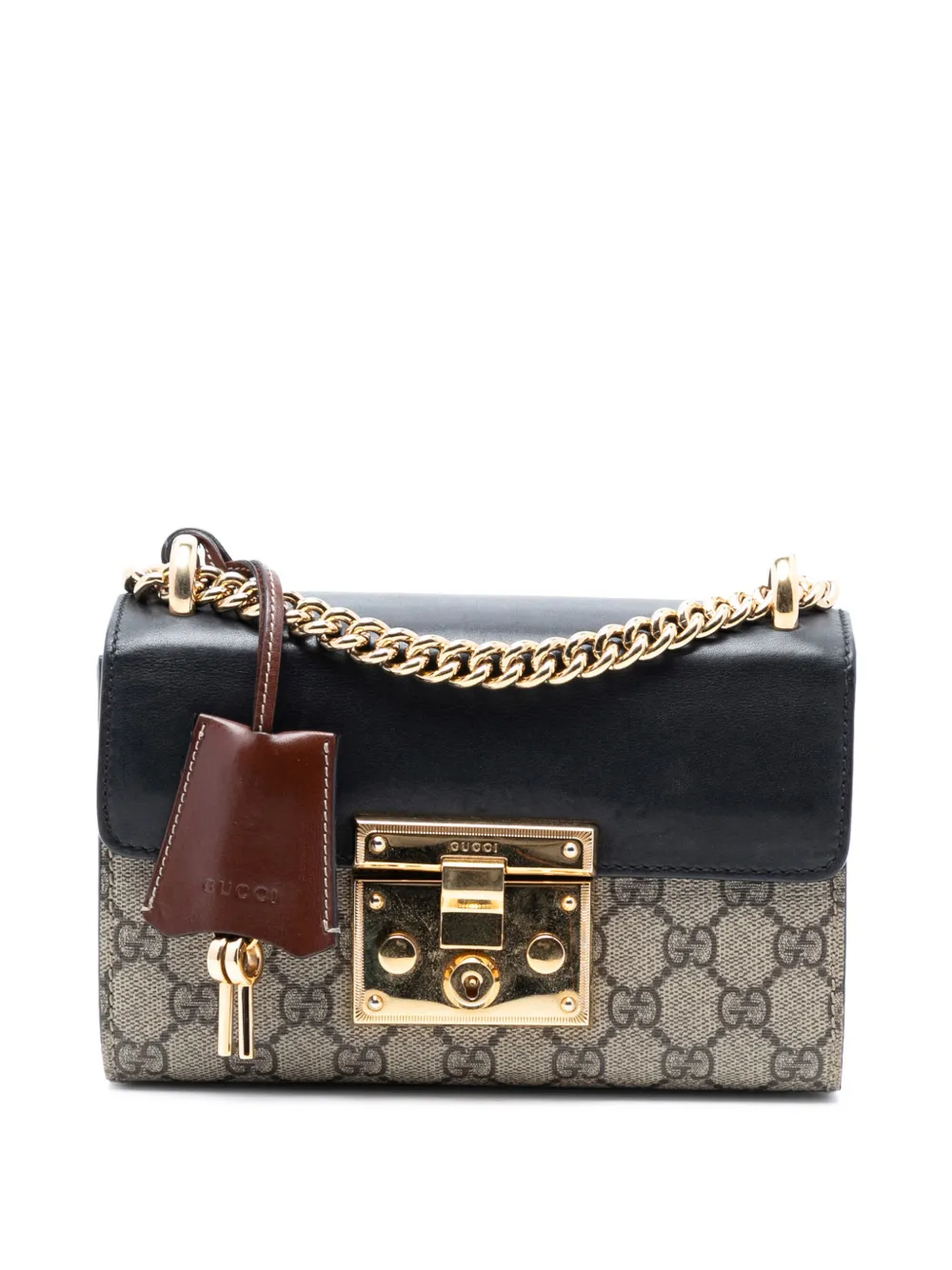 Gucci Pre-Owned 2016-2025 Small GG Supreme Padlock crossbody bag - Marrone