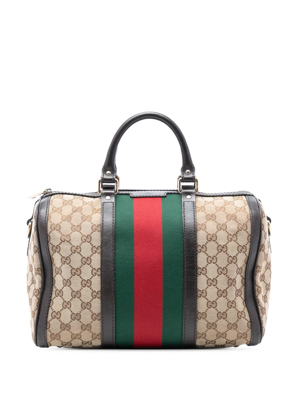 Gucci Pre-Owned 2016-2025 Medium GG Canvas Web Joy Boston Bag satchel - Marrone